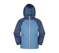 Mountain Warehouse Torrent II Kids Waterproof Jacket - Ripstop Outer Rain Coat, Taped Seams, Zipped Pockets - Spring Summer, Travelling, Camping Blue (Lightweight) Kids Size 3-4 Years