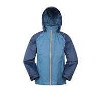 Mountain Warehouse Torrent II Kids Waterproof Jacket - Ripstop Outer Rain Coat, Taped Seams, Mesh Lined, Zipped Pockets - Spring Summer, Travelling, Camping Blue (Lightweight) Teen Size 13 Years