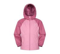 Mountain Warehouse Torrent II Kids Waterproof Jacket - Ripstop Outer Rain Coat, Taped Seams, Zipped Pockets - Spring Summer, Travelling, Camping Pink (Lightweight) Kids Size 7-8 Years