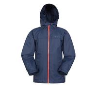 Mountain Warehouse Torrent Kids Waterproof Rain Jacket - Taped Seams Raincoat, Lightweight, Breathable, Girls & Boys - Autumn, Winter, Wet Weather Dark Blue (Plain) Kids Size 2-3 Years