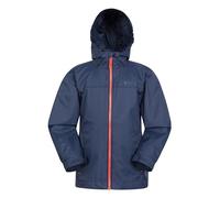 Mountain Warehouse Torrent Kids Waterproof Rain Jacket - Taped Seams Raincoat, Lightweight, Breathable, Girls & Boys - Autumn, Winter, Wet Weather Dark Blue (Plain) Kids Size 7-8 Years