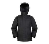 Mountain Warehouse Torrent Kids Waterproof Rain Jacket - Taped Seams Raincoat, Lightweight, Breathable, Girls & Boys - Autumn, Winter, Wet Weather Jet Black (Plain) Kids Size 5-6 Years