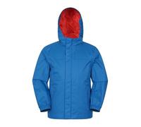 Mountain Warehouse Torrent Kids Waterproof Rain Jacket - Taped Seams Raincoat, Lightweight, Breathable, Girls & Boys - Spring Summer, Wet Weather Bright Blue (Plain) Kids Size 9-10 Years