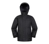 Mountain Warehouse Torrent Kids Waterproof Rain Jacket - Taped Seams Raincoat, Lightweight, Breathable, Girls & Boys - Autumn, Winter, Wet Weather Jet Black (Plain) Kids Size 7-8 Years