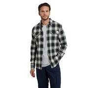 Mountain Warehouse Trace Mens Flannel Long Sleeve Shirt - Lightweight, Breathable Casual Checks Shirt in 100% Cotton, Buttoned Front Pockets - Spring Summer Dark Green XXS
