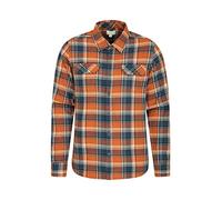 Mountain Warehouse Trace Mens Flannel Cotton Shirt | Lightweight & Breathable Casual Checks Long Sleeve Shirt, Comfy & Soft Buttoned Front Pockets, For Casual Wear, Everyday Wear