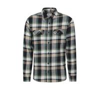 Mountain Warehouse Trace Mens Flannel Long Sleeve Shirt - Lightweight & Breathable Casual Checks Shirt in 100% Cotton with Buttoned Front Pockets - for Travel & Walking Dark Khaki 4XL