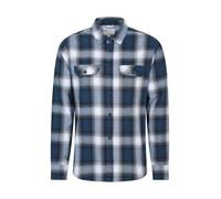 Mountain Warehouse Trace Mens Flannel Long Sleeve Shirt - Lightweight, Breathable Casual Checks Shirt in 100% Cotton, Buttoned Front Pockets - Spring Summer Corn Blue S