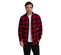 Mountain Warehouse Trace Mens Flannel Long Sleeve Shirt - Lightweight & Breathable Casual Checks Shirt in 100% Cotton with Buttoned Front Pockets - for Travel & Walking Red L