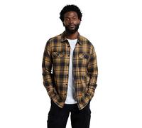 Mountain Warehouse Trace Mens Flannel Long Sleeve Shirt - Lightweight & Breathable Casual Checks Shirt in 100% Cotton with Buttoned Front Pockets - for Travel & Walking Yellow XXS