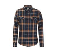 Mountain Warehouse Trace Mens Flannel Long Sleeve Shirt - Lightweight & Breathable Casual Checks Shirt in 100% Cotton with Buttoned Front Pockets - for Travel & Walking Bright Blue XXS