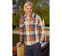 Mountain Warehouse Trace Mens Flannel Long Sleeve Shirt - Lightweight, Breathable Casual Checks Shirt in 100% Cotton, Buttoned Front Pockets - Spring Summer Tan 3XL