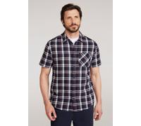 Mountain Warehouse Trace Mens Flannel Short Sleeve Shirt - Blue - Blue - Size: M