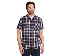 Mountain Warehouse Trace Mens Flannel Short Sleeve Shirt - Lightweight & Breathable Tee, Comfortable Casual Wear T-Shirt - Spring, Summer, Travel, Beach & Outdoors Blue 2XL