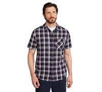 Mountain Warehouse Trace Mens Flannel Short Sleeve Shirt - Lightweight & Breathable Tee, Comfortable Casual Wear T-Shirt - Spring, Summer, Travel, Beach, Outdoors Blue L