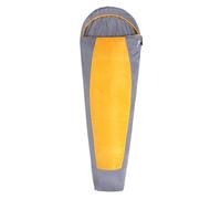 Mountain Warehouse Traveller 50 Sleeping Bag -220cmx80cmx50cm - 2 Season, Mummy Shaped Sleeping Bag - For Autumn, Camping & Travel Yellow Regular Length