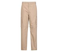 Mountain Warehouse Trek II Mens Zip-Off Trousers, Lightweight, Breathable, Quick Dry Bottoms, Adjustable Waistband - for Spring Summer, Walking, Outdoors Dark Beige (Long Length) Men's W32