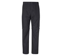 Mountain Warehouse Trek II Mens Zip-Off Trousers, Lightweight, Breathable, Quick Dry Bottoms, Adjustable Waistband - for Spring Summer, Walking, Outdoors Jet Black Men's W28