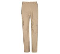 Mountain Warehouse Trek Mens Outdoor Trousers - Lightweight Casual Bottoms with Lots of Pockets, Quick Dry UPF 50+ Pants - Spring, Summer, Travelling & Outdoors Dark Beige Men's W40