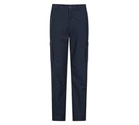 Mountain Warehouse Trek Mens Outdoor Trousers - Lightweight Casual Bottoms with Lots of Pockets, Quick Dry UPF 50+ Pants - Spring, Summer, Travelling & Outdoors Dark Blue Men's W42