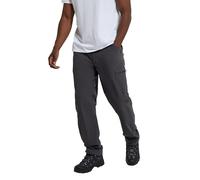 Mountain Warehouse Trek Stretch Trouser - Lightweight, Durable, 4 Way Stretch, Pockets, Thermal Lined Bottoms - for Travelling, Walking & Camping Dark Grey Men's W36