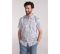 Mountain Warehouse Tropical Printed Mens Short Sleeve Shirt 100% Cotton Chest Pocket Holiday Top Grey - Size 3XL