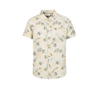 Mountain Warehouse Tropical Printed Mens Short Sleeve Shirt 100% Cotton Chest Pocket Holiday Top Pale Green - Size Small