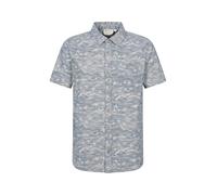 Mountain Warehouse Tropical Printed Mens Short Sleeved Shirt - Lightweight, Easy Care, Casual Wear - for Spring Summer, Camping, Travelling Corn Blue S