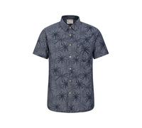 Mountain Warehouse Tropical Printed Mens Short Sleeved Shirt - Lightweight, Easy Care, Casual Wear - for Spring Summer, Camping, Travelling Dark Blue XL