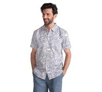 Mountain Warehouse Tropical Printed Mens Short Sleeved Shirt - Lightweight, Easy Care, Casual Wear - for Spring Summer, Camping, Travelling Grey L