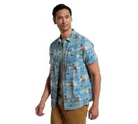 Mountain Warehouse Coconut Slub Texture Short-Sleeved Shirt - Lightweight Cotton Tee with Pocket, Casual Wear - Spring Summer, Holidays & Travelling Bright Blue L