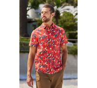 Mountain Warehouse Tropical Printed Mens Short Sleeved Shirt - Orange - Orange - Size: XL