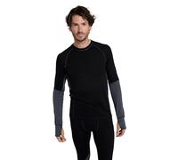 Mountain Warehouse Ultra Mens Merino Round Neck Thermal Top - Quick Wicking, Quick Drying, Antibacterial - Best for Winter Camping, Outdoors, Travelling & Hiking Black L