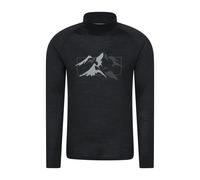 Mountain Warehouse Unisex Adult Quest Merino Wool Long-Sleeved Thermal Top - Black - S - Black - 50% Merino Wool/50% Polyester