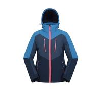 Mountain Warehouse Valais Womens Extreme Waterproof Ski Jacket - Lightweight & Breathable Padded Coat with Detachable Hood - Winter Skiing, Sports, Walking Navy Women's Size 18