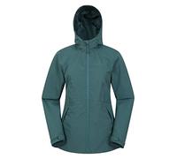 Mountain Warehouse Vancouver Womens Lightweight Waterproof Jacket - Taped Seams Ladies Rain Coat, Breathable, Adjustable Hood - Best for Travelling, Walking, Outdoors Teal Women's Size 6
