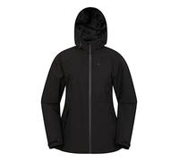 Mountain Warehouse Vancouver Womens Lightweight Waterproof Jacket - Taped Seams Ladies Rain Coat, Breathable, Adjustable Hood - Best for Travelling, Walking, Outdoors Black Women's Size 16