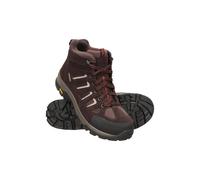 Mountain Warehouse 'Vertex' Mens Extreme Vibram Boots with Deep Lugs Waterproof Breathable Boot Brown Leather - Size UK 8