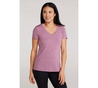 Mountain Warehouse Vitality Womens V Neck Tee - Lightweight T-Shirt, Breathable, High Wicking, Easy Care Ladies Tee Shirt - Ideal for Travelling, Gym, Outdoors Berry Women's Size 16