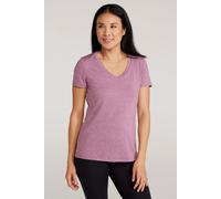 Mountain Warehouse Vitality Womens V Neck Tee - Lightweight T-Shirt, Breathable, High Wicking, Easy Care Ladies Tee Shirt - Ideal for Travelling, Gym, Outdoors Berry Women's Size 6