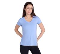 Mountain Warehouse Vitality Womens V Neck Tee - Lightweight T-Shirt, Breathable, High Wicking, Easy Care Ladies Tee Shirt - Ideal for Travelling, Gym, Outdoors Light Blue Women's Size 22