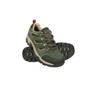 Mountain Warehouse 'Voyage' Mens Waterproof Shoes Rubber Outsole Toe Bumper Walking Trekking Footwear Khaki Synthetic Leather - Size UK 6