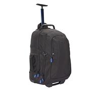 Mountain Warehouse Voyager 35L Wheelie Rucksack - Daypack with 15" Laptop Compartment & Concealed Rucksack Straps - All Season Camping Hiking, Outdoors & Trekking Jet Black One Size