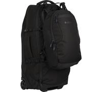Mountain Warehouse Voyager Wheelie 50 + 20 Litre Rucksack - Padded Airmesh Back Daypack with Lockable Zips & Adjustable Straps - All Season Camping, Outdoors & Trekking Jet Black