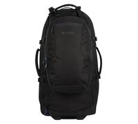 Mountain Warehouse Voyager Wheelie 50 + 20 Litre Rucksack - Padded Airmesh Back Daypack with Lockable Zips & Adjustable Straps - All Season Camping, Outdoors & Trekking Jet Black