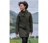 Mountain Warehouse Alaskan Womens 3 In 1 Long Jacket - Waterproof, Breathable & Adjustable Raincoat with Detachable Inner Coat & Taped Seams -For, Rain & Outdoors Khaki Women's Size 8