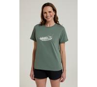 Mountain Warehouse Wave Feather Womens Loose Fit T-Shirt - Green - Green - Size: 12