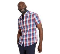 Mountain Warehouse Weekender Short Sleeved Mens Shirt - 100% Cotton Shirt, Lightweight Casual Top, Breathable, Comfortable - Spring Summer, Walking, Camping Red 2XL