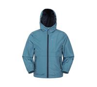 Mountain Warehouse Whisper Kids Water Resistant Jacket - Waterproof, Lightweight, Adjustable Cuffs, Boys & Girls Coat - Wet Weather Walking, Hiking, Outdoors, Camping Blue Teen Size 13 Years
