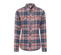 Mountain Warehouse Willow Brushed Flannel Ls Womens Shirt - Lightweight, Soft Lining with Extra Warmth & Comfort - Easy to Pack & Easy Care - Great for Travelling Navy Women's Size 10
